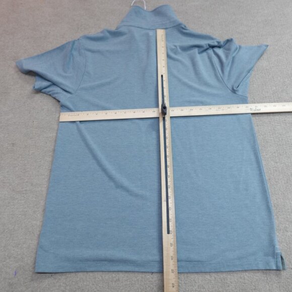 Free Fly Polo Shirt Medium Blue Solid Performance Bamboo Blend - Picture 3 of 5